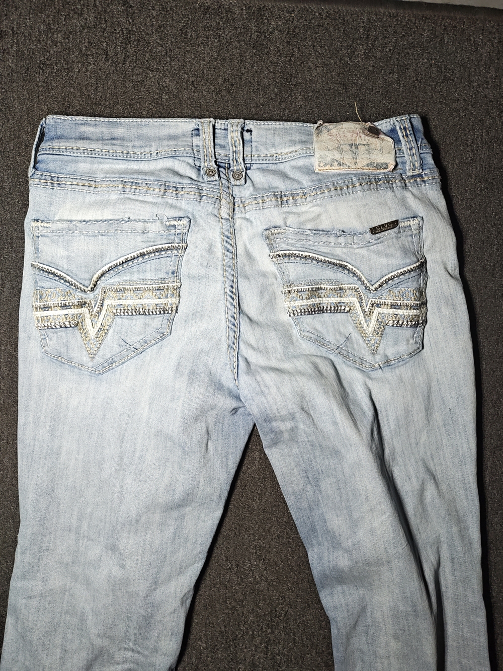 Buckle Salvage Jeans Havoc Mayhem Boot Regular Fit 34x32 Blue Distressed